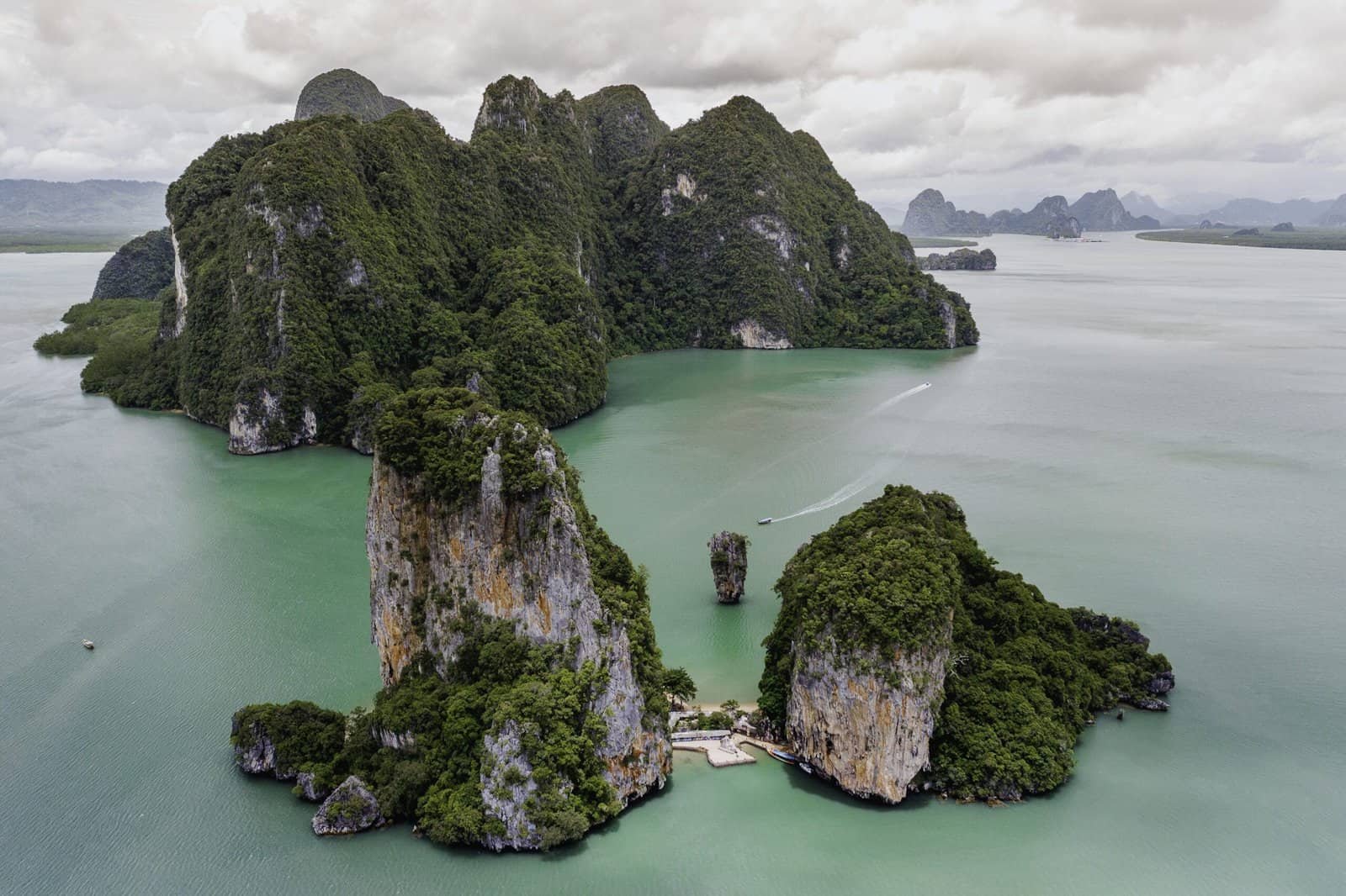 Aerial view James Bond Island Koh Tapu Phang Nga Bay