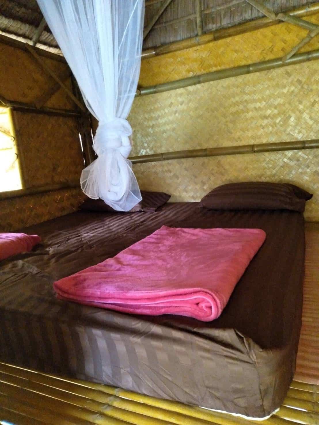 Inside bamboo hut Khao Sok Wildlife 2 days no aircon basic