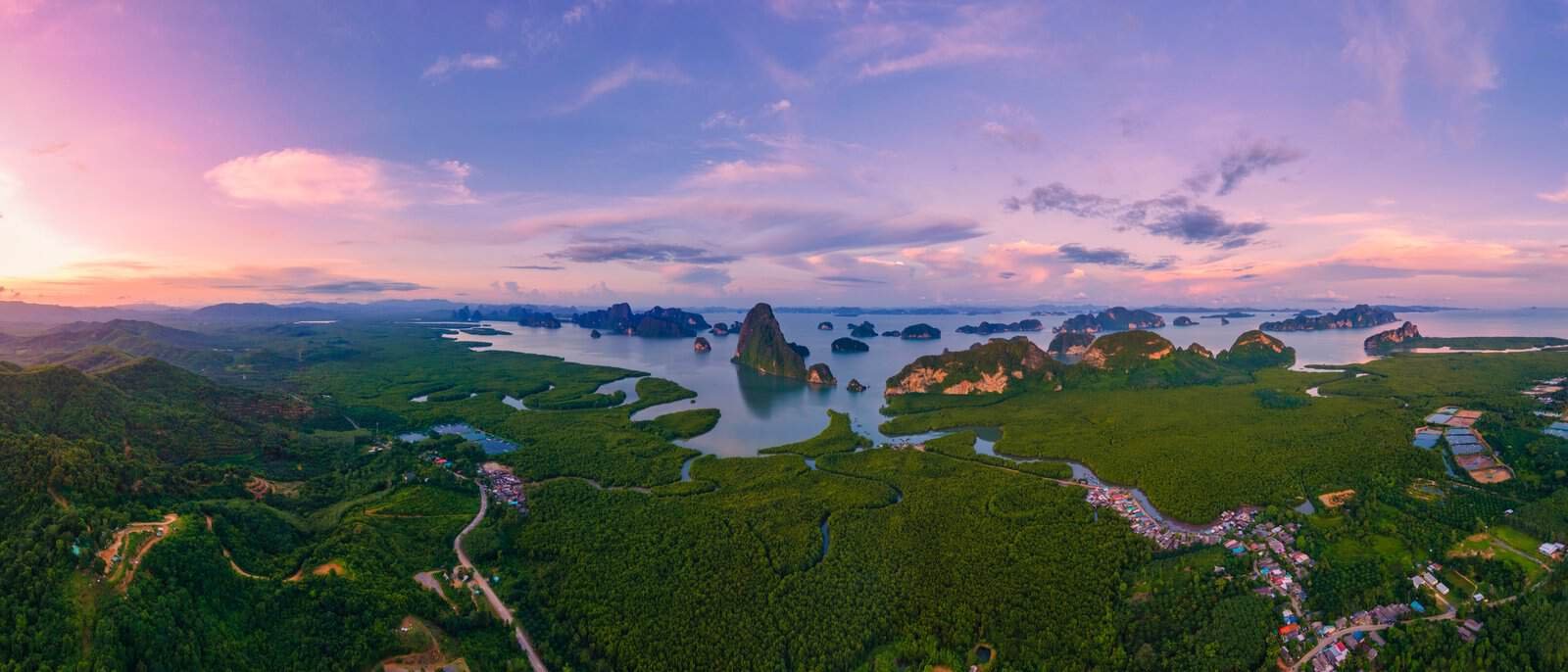 Phang Nga Bay limestone karsts aerial view James Bond Island tours from Phuket