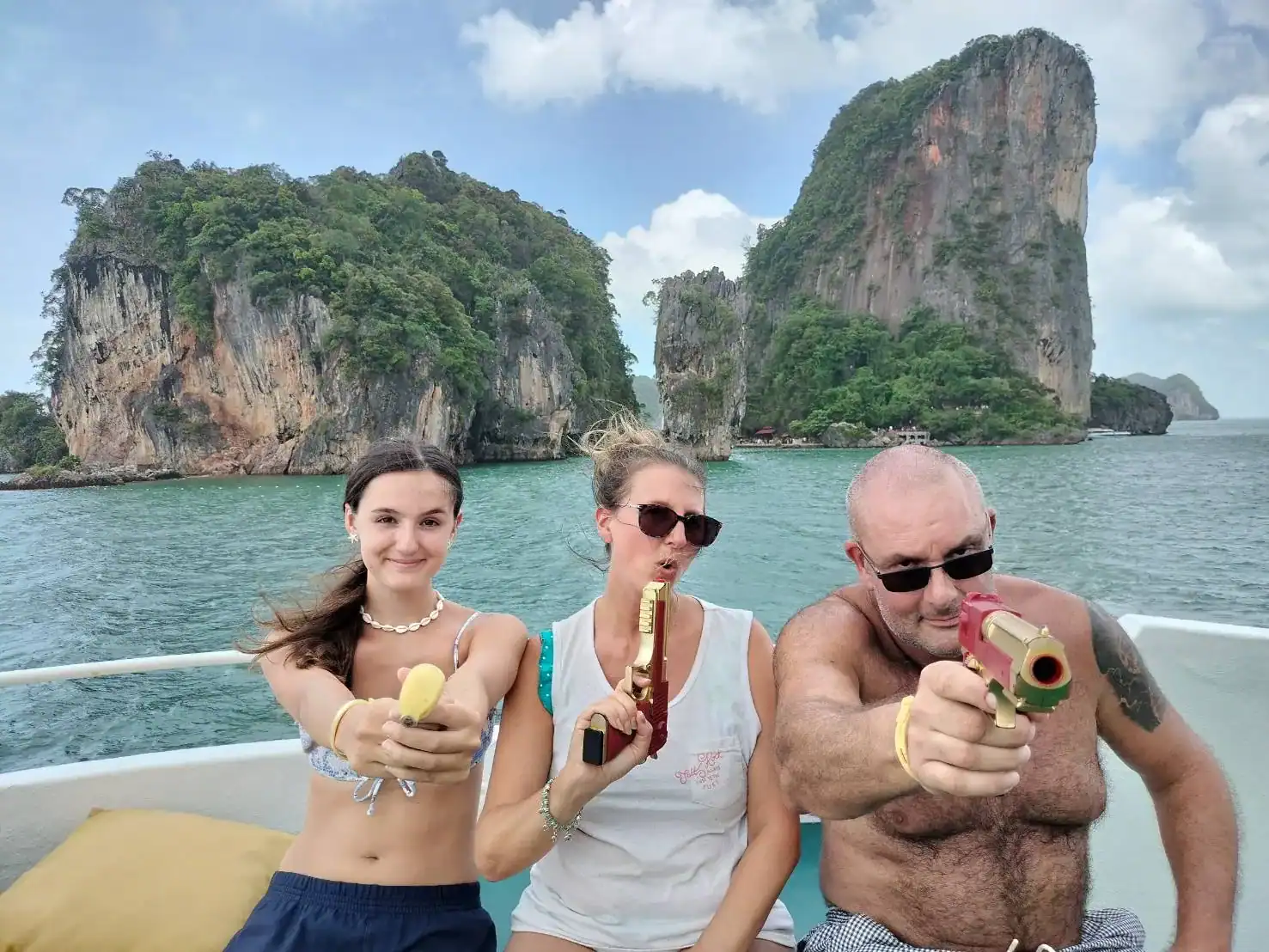 Guests on Andaman Seakayak James Bond Island in background
