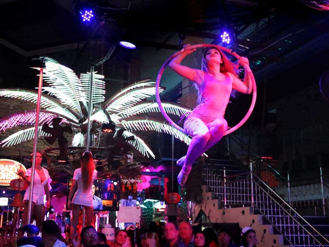 Patong nightlife lit up at night in Phuket, Thailand