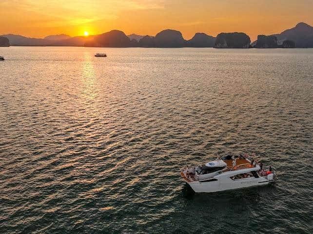 Aurora Sea sunset Phang Nga Bay catamaran