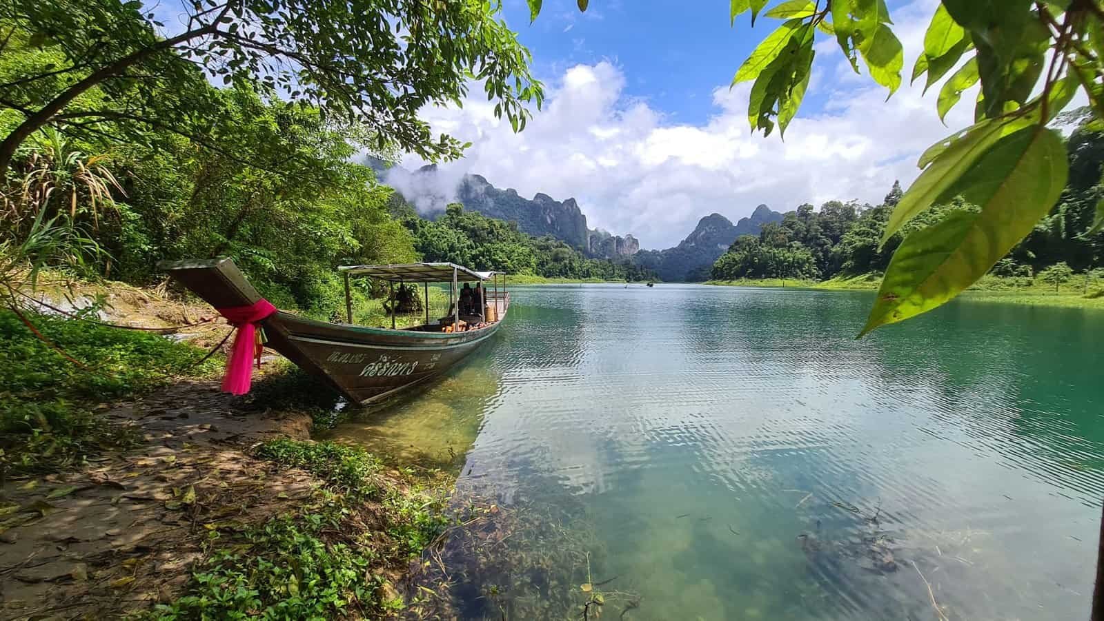 Our longtail boat Cheow Lan Lake Khao Sok day tour and overnight
