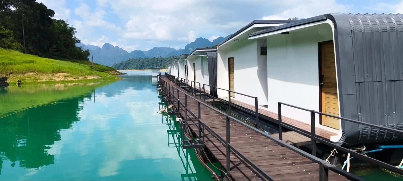 Floating bungalow raft house Cheow Lan Lake Khao Sok overnight