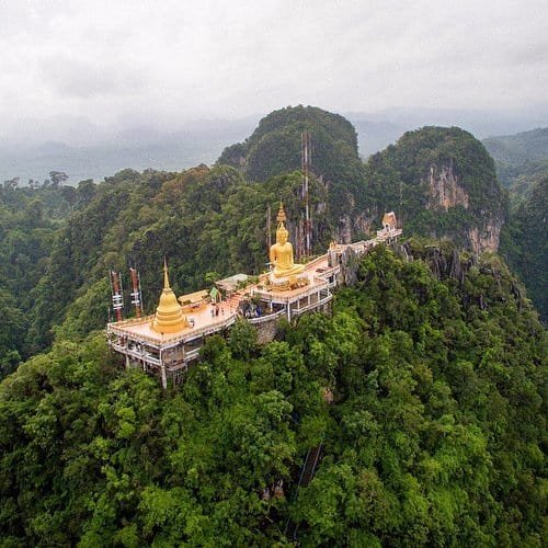 Tiger Cave Temple (Wat Tham Sua) summit and viewpoint in Krabi, Thailand